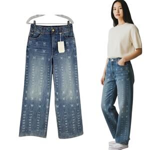 New Ulla Johnson The Elodie High Rise Wide Leg Jeans Arashi Wash Size 27